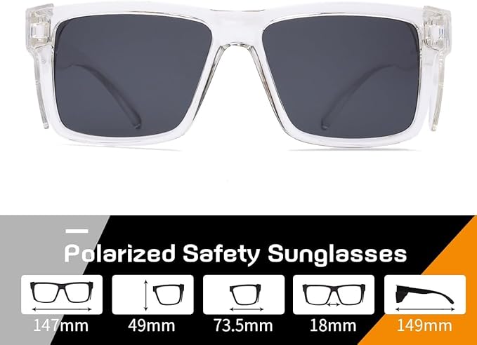 Polarized SafetyGlassesZ87 UV400 WorkSunglasses for men ConstructionCarpentryCyclingDIY&Light Industrial Use