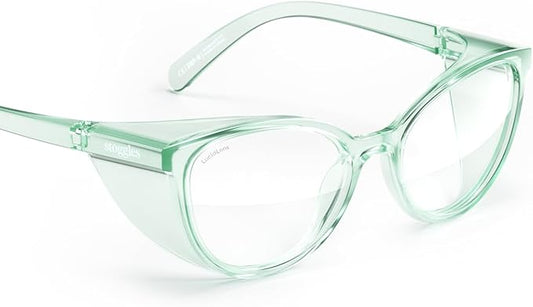 Stoggles Cat Eye Z87.1 Certified Safety Glasses, Blue-Light, UV Blocking Lens, Top & Side Shield, Anti-Fog, Stylish Eyewear