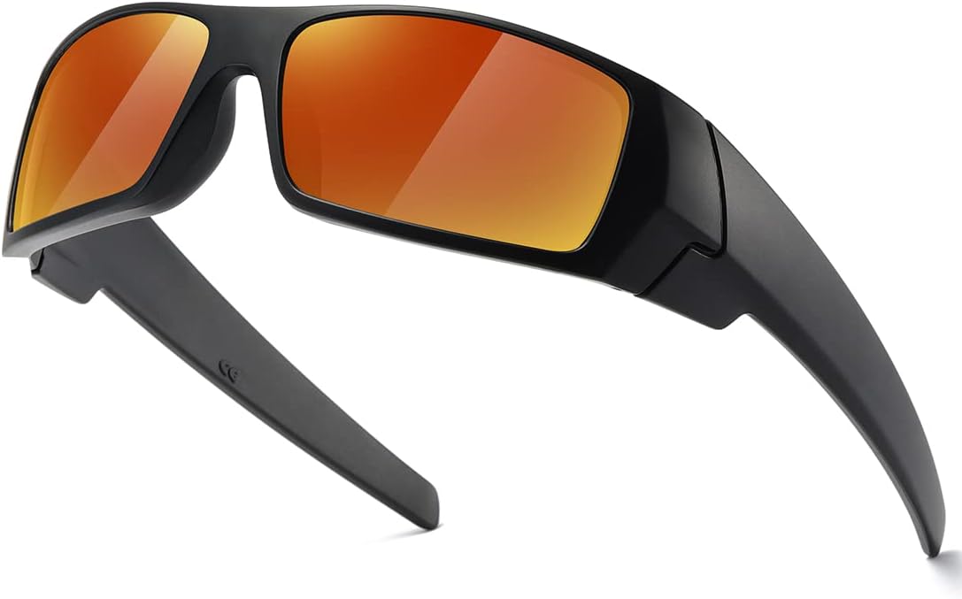 Polarized Sunglasses Men Womens Trendy Retro Sports Rectangular Wrap Around Vintage Shot Shield
