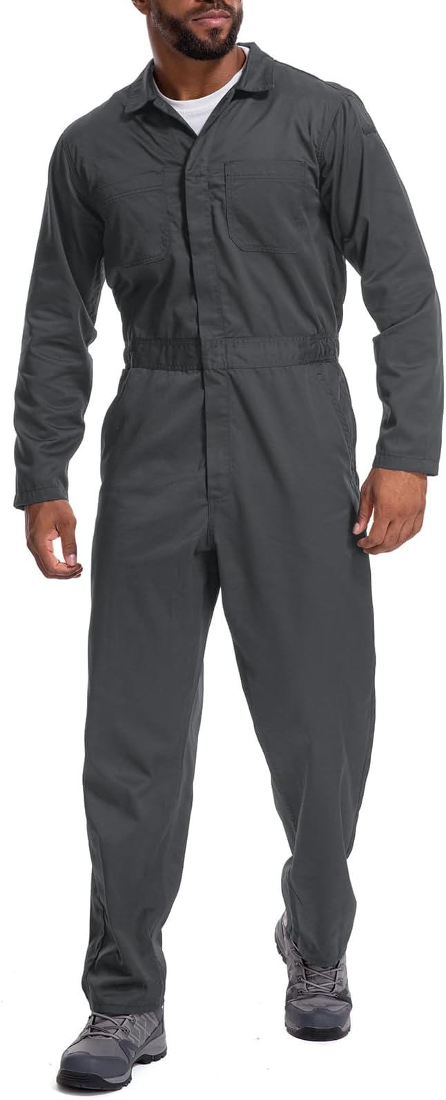 Coveralls for Men Long Sleeve Cotton Blend Work Jumpsuit with Multi Pockets Utility Work Wear
