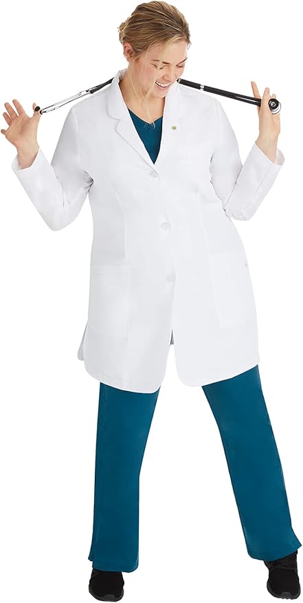 Healing Hands Lab Coat For Woman White Coat Fiona with 4 Pockets, Fluid Barrier, Easy Care, and 360° Stretch Fabric 5101