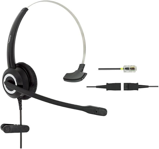RJ9 Cisco Wired Office Headset HD Voice Compatible Cisco Phones 6851 7945g 7962g 8811 8841 8845 8851 8861 8961 9951 Series Model,Plus 3.5mm Adapter for Smartphone