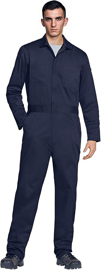 MCJC Coveralls for Men Adult Blue Jumpsuit Coveralls Mechanic Work Uniform Halloween Horror Killer Costume