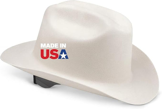 Jackson Safety Cowboy Hard Hat - Non-Vented, Full Brim, 4-Point Ratchet Suspension Safety Helmet for Men & Women - ANSI Z89.1 Class E & OSHA Compliant - Made in USA