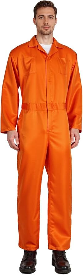 MCJC Coveralls for Men Adult Blue Jumpsuit Coveralls Mechanic Work Uniform Halloween Horror Killer Costume