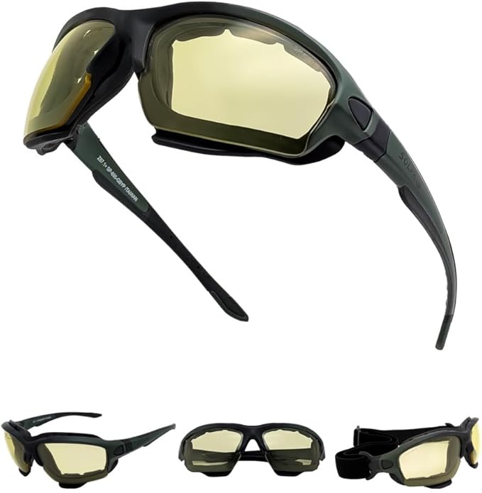 Powersports Glasses Safety Motorcycle Goggle, Anti-fog, Wrap around, Windproof, Hunting, Riding, Mowing,Men and Women