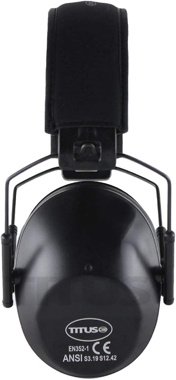 TITUS 2-Series Premium Low Profile Earmuffs, ANSI Rated, High NRR Noise Reduction, Durable Sport Band, Hearing Protection PPE