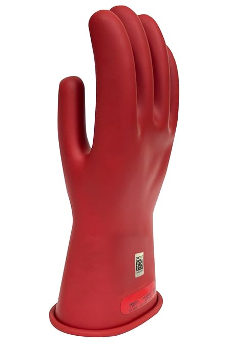 Enespro Class 0 Red Rubber Voltage Insulating Gloves, Max. Use Voltage 1000V AC/1500V DC, GC0R11