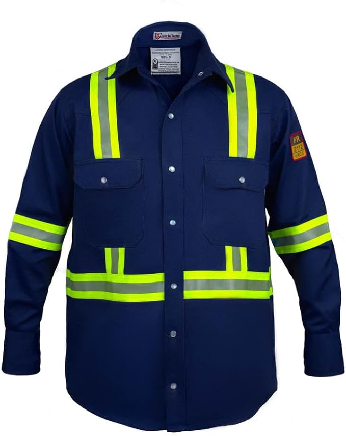 Flame Resistant FR High Visibility Hi Vis Shirt - 88% C/12% N - 7oz
