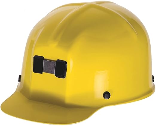 MSA 91585 Comfo-Cap Safety Hard Hat with Staz-on Pinlock Suspension | Polycarbonate Shell, Non-Slotted W/Lamp Bracket and Cord Holder - Standard Size in Yellow