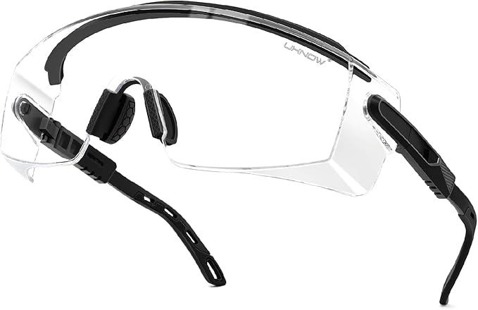 UKNOW Safety Glasses Over Eyeglasses, Anti Fog Safety Goggles ANSI Z87.1, Adjustable Protective Eyewear