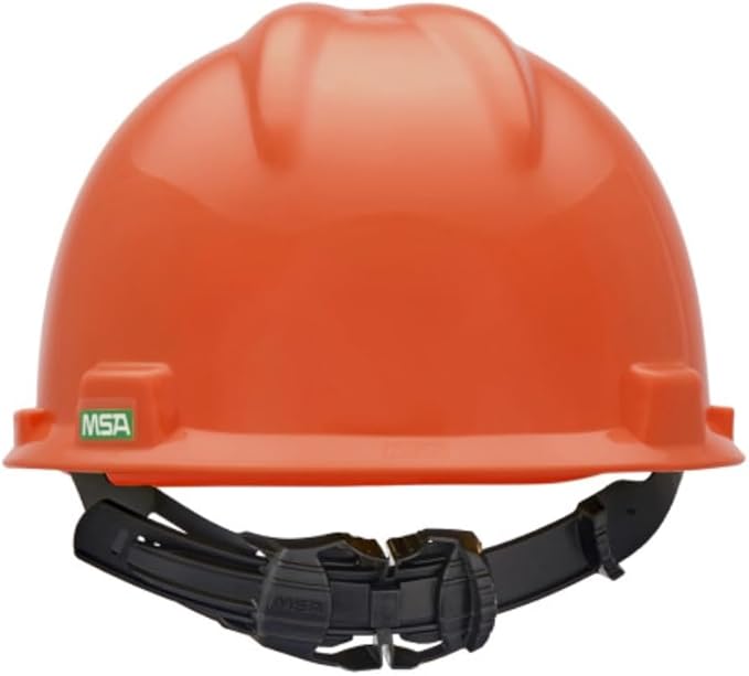 MSA V-Gard Cap Style Safety Hard Hat Suspension | Polyethylene Shell, Superior Impact Protection, Self Adjusting with Crown Straps | 1-Touch Suspension