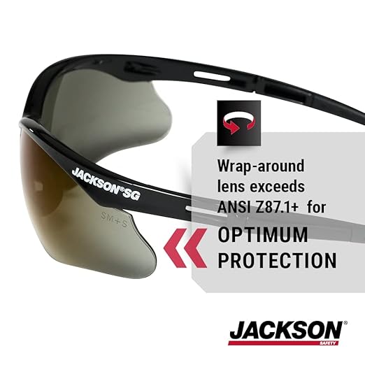 Jackson Safety SG Safety Glasses - Eye Protection for Men & Women - ANSI Z87.1 - Pack of 12 (Multiple Styles)