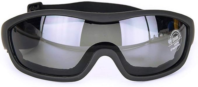 Viriber Unisex Motorcycle Goggles - Transparent, Adjustable, Scratch-Resistant Lens, UV 400 Protection, Anti-Collision