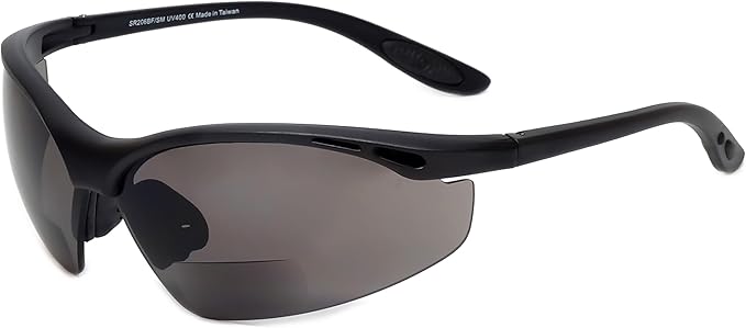Calabria 91348 Anti Fog Bifocal Reading Safety Glasses Readers +3.00 Grey Mens Womens Wrap Around Eye Protection Protective