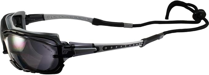Birdz Eyewear Gasket Safety Padded Motorcycle Sport Sunglasses Grey with Clear Lens