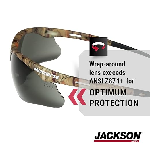Jackson Safety SG Safety Glasses - Eye Protection for Men & Women - ANSI Z87.1 - Pack of 12 (Multiple Styles)