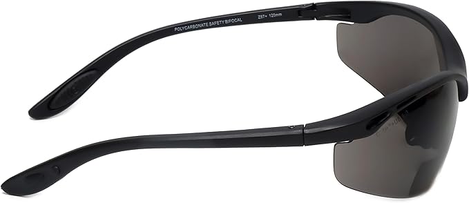Calabria 91348 Anti Fog Bifocal Reading Safety Glasses Readers +3.00 Grey Mens Womens Wrap Around Eye Protection Protective