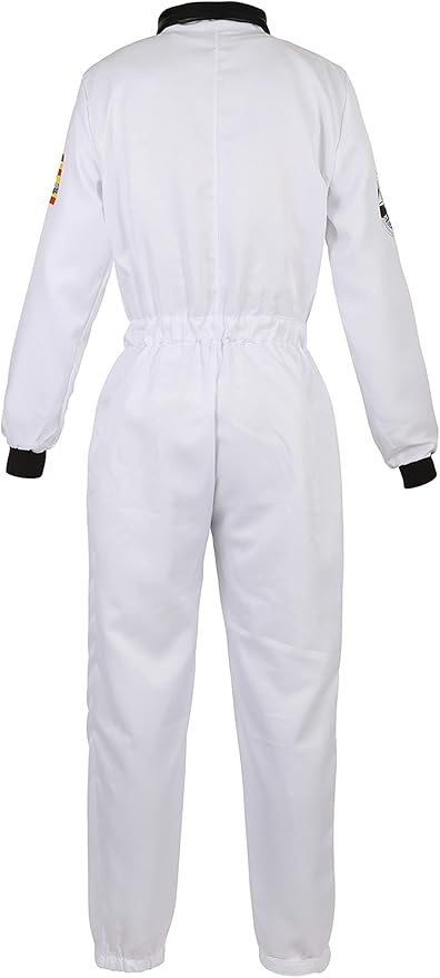 Women's Astronaut Spaceman Costume Adult Coverall Air Force Flight Jumpsuit Halloween Dress Up Party