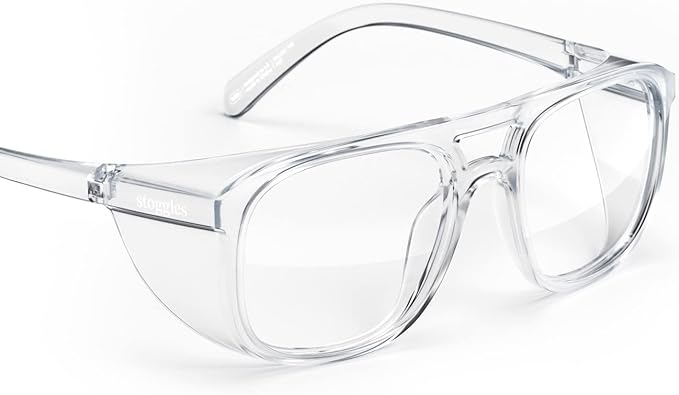 Stoggles Aviator Z87.1 Certified Safety Glasses, Blue-Light, UV Blocking Lens, Top & Side Shield, Anti-Fog, Stylish Eyewear