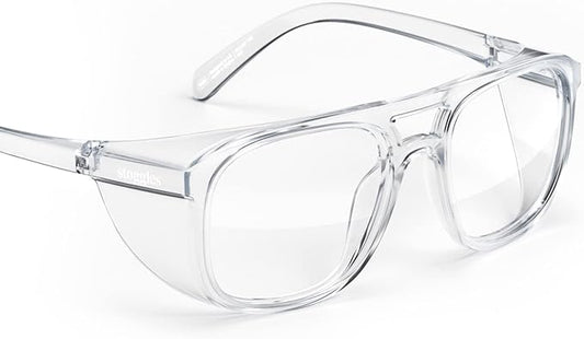 Stoggles Aviator Z87.1 Certified Safety Glasses, Blue-Light, UV Blocking Lens, Top & Side Shield, Anti-Fog, Stylish Eyewear