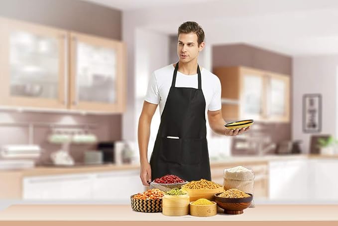DUSKCOVE 12 Pack Plain Bib Aprons with 2 Pockets - Red Unisex Commercial Apron Bulk for Kitchen Cooking Restaurant BBQ Painting Crafting