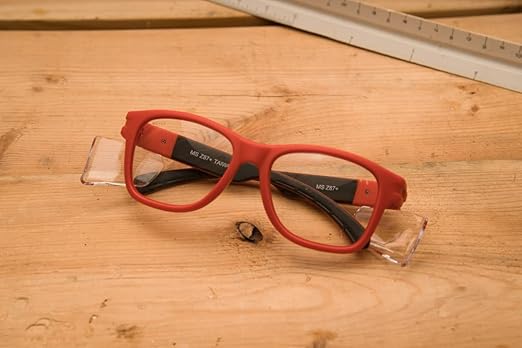 MAGID Y50 Series Performance Anti-Fog Polycarbonate Safety Glasses with Side Shields, 12 Pairs, Clear Lens | Red Frame, Y50RDAFC