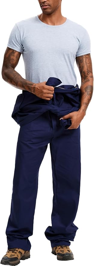 WORK IDEA Men's Coveralls Long Sleeve Cotton Twill Workwear Coverall Relaxed Fit