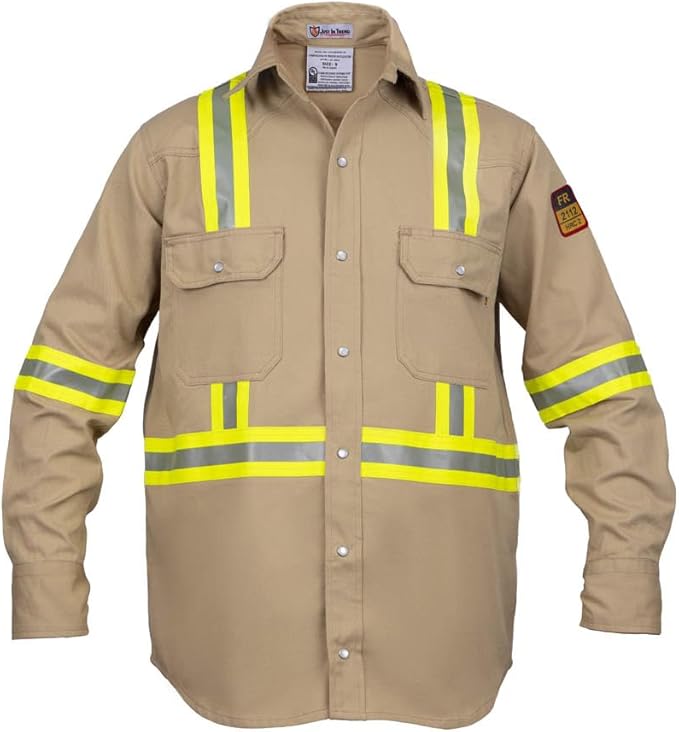 Flame Resistant High Visibility Hi Vis FR Shirt - 100% C - 7 oz