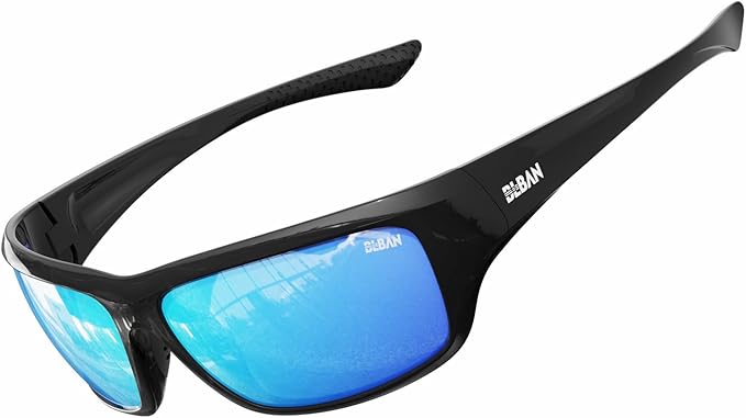 Polarized Sports Sunglasses for Men Women, Ideal for Fishing Running Driving Wrap Around Sunglasses, UV400 Protection