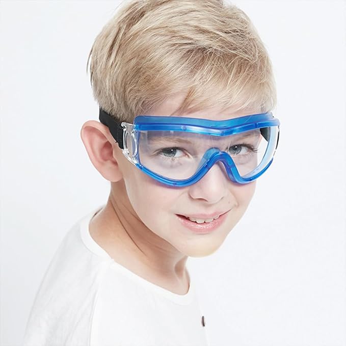 Kids Safety Goggles, Toddler Safety Glasses With UV Anti-Fog,Clear Lens Glasses Cleaning Cloth Included