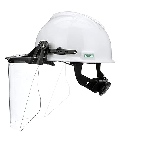 MSA 10118695 V-Gard Accessory System Kit, Includes: White V-Gard Cap, V-Gard Frame for Slotted Caps, Clear V-Gard Polycarbonate (PC) Visor, Superior Impact Protection