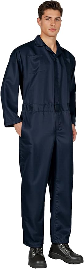 UQJE Coveralls for Men Work Navy Blue Adult Jumpsuit Coveralls Halloween Costume