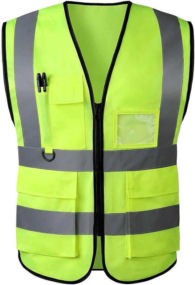 Tydon Guardian Reflective Safety Vest for Women Men High Visibility Security With Pocket Zipper Front Meet ANSI/ISEA Standard
