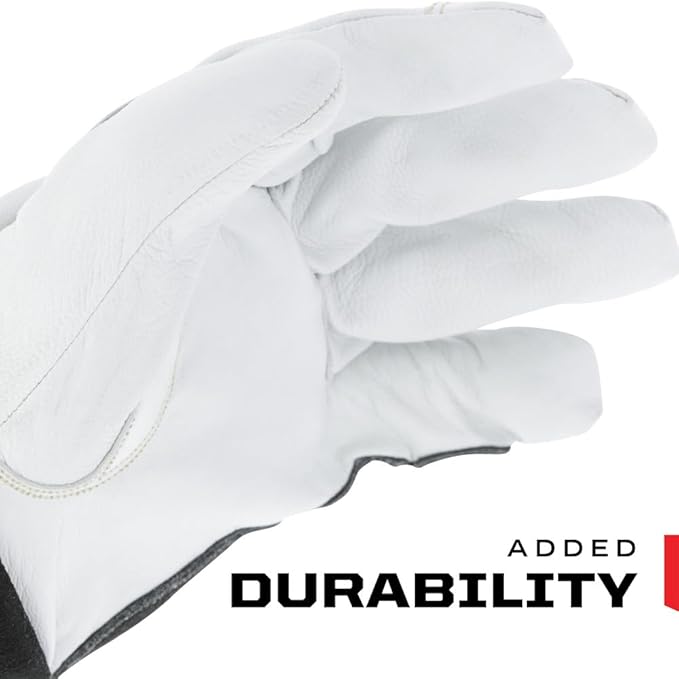 Mechanix Wear: Pulse TIG Welding Gloves, Durahide Goat Leather, Work Gloves with Glide Resistance, Added Durability, Rollover Fingertips for Improved Dexterity, Safety Gloves (White, Medium)