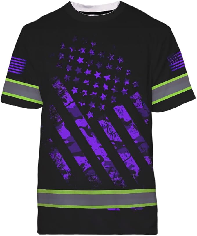 Maddly High Visibility US Flag Collection Safety Workwear Custom Name for Workers, Runners, Truckers, Patriotic