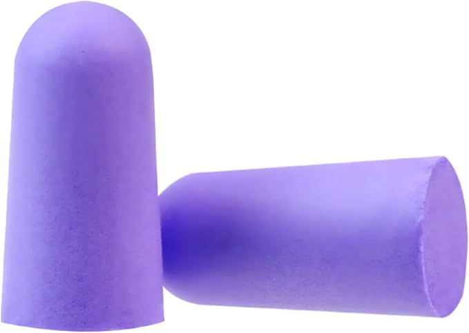 Soft Foam Earplugs 50 Pair,32dB Highest NRR for Noise Reduction,Safety Hearing Protection Ear Plugs for Eliminate The Noise,Contoured for Comfort Slow Rebound,Tapón para el oído (Purple, Normal)