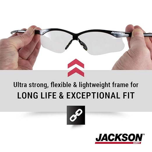 Jackson Safety SG Safety Glasses - Eye Protection for Men & Women - ANSI Z87.1 - Pack of 12 (Multiple Styles)
