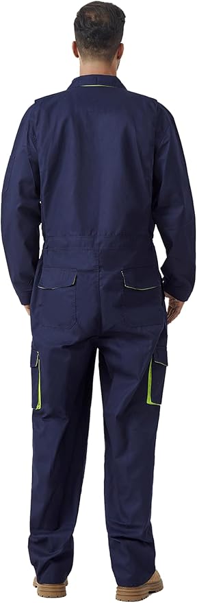 Men's Work Coverall Long Sleeves Overalls Mechanics Coveralls Workwear Jumpsuit with Multi Pockets