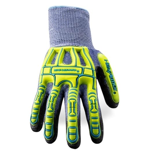 HexArmor Cut-Resistant Impact Protection PU Palm Work Gloves | Rig Lizard® Series 2095 | X-Small
