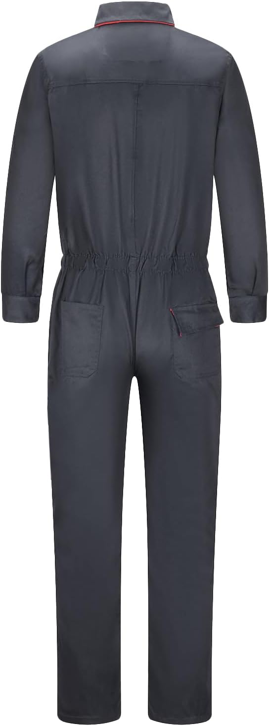 Men's Coveralls Mechanic Work Jumpsuit Multi Pockets Overalls Long Sleeve Workwear Coverall
