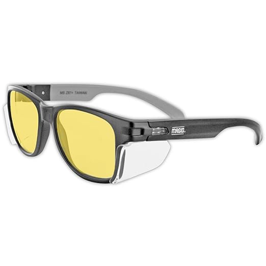 MAGID Gemstone Y50 Performance Anti-Fog Safety Glasses with Side Shields, Amber Lens, Scratch-Resistant Polycarbonate Lenses, 2 Pairs