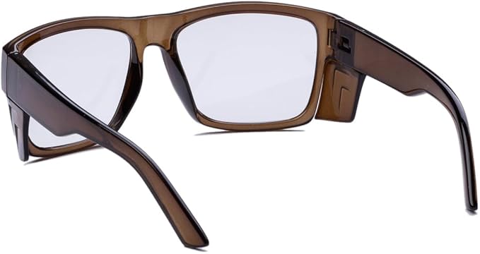 TransitionSafetyGlaseswith ANSI Z87+ImpactApproved Wraparound&Anti Bluelight UV400