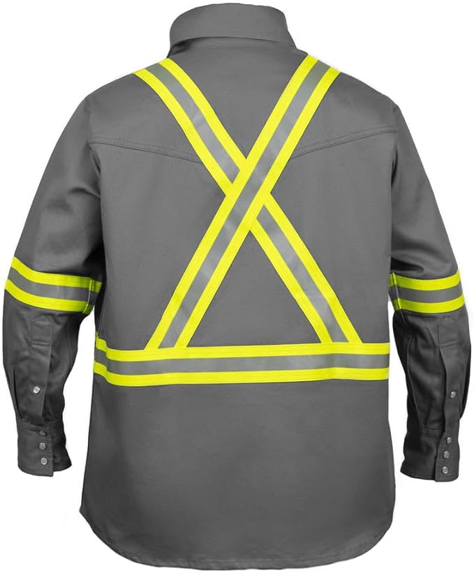 Flame Resistant High Visibility Hi Vis FR Shirt - 100% C - 7 oz