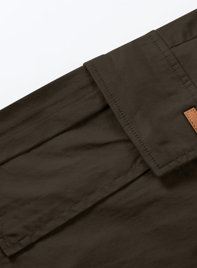 JMIERR Mens Casual Twill Cargo Shorts Cotton Drawstring Classic Cargo Stretch Short with 6 Pockets