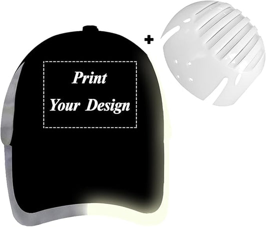 Customizable Safety Bump Cap Baseball Cap Style Hard Hats for Men and Women Lightweight Safety Hat with Reflective Stripes,Print