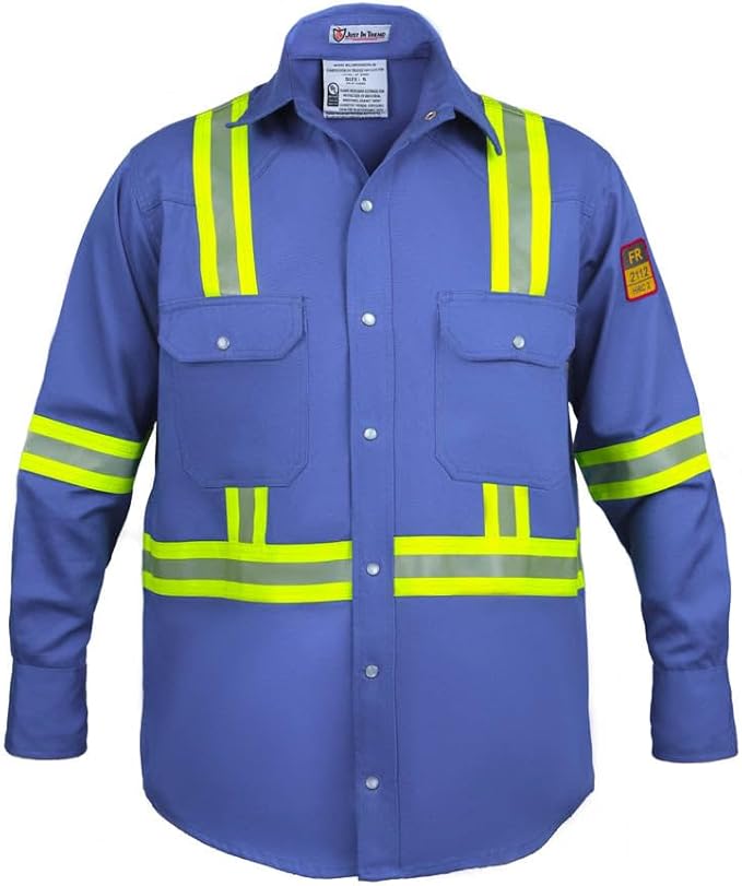 Flame Resistant FR High Visibility Hi Vis Shirt - 88% C/12% N - 7oz