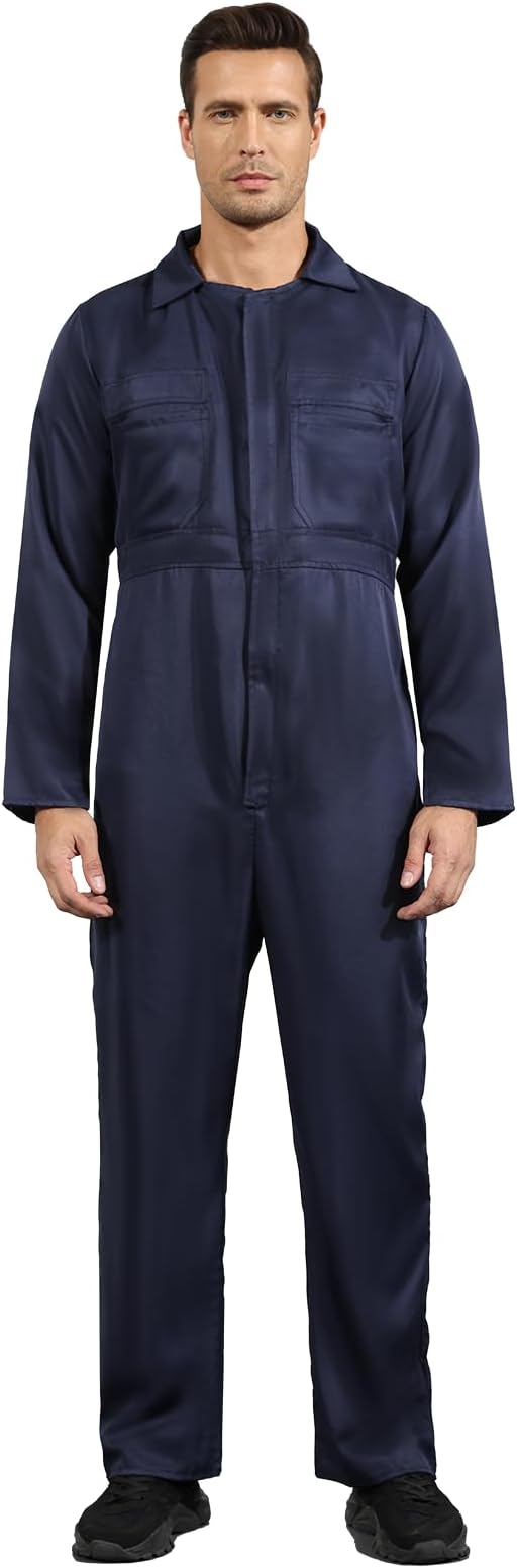 Navy Blue Jumpsuit for Men,Adult Coveralls Costume
