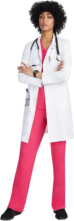 Healing Hands Lab Coat For Woman Faye White Coat with 5 Pockets, Moisture Wicking and 2-Way Stretch 5161