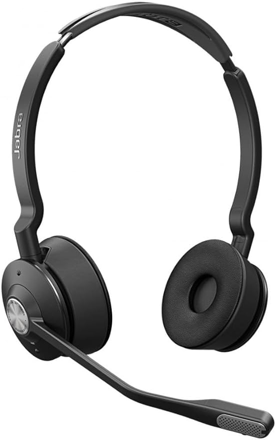 Jabra Engage 75 SE Wireless Stereo Headset for Professional Calls, DECT, 150m Range, USB-C to USB-A with Advanced Noise Cancelling Microphone, with Stand, Cable - Black